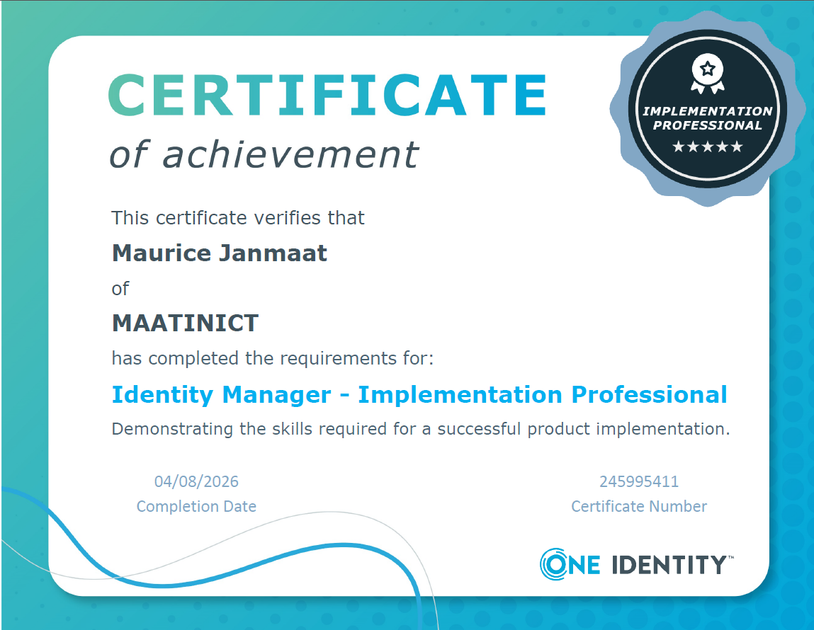 One Identity Implementation Professional 2026