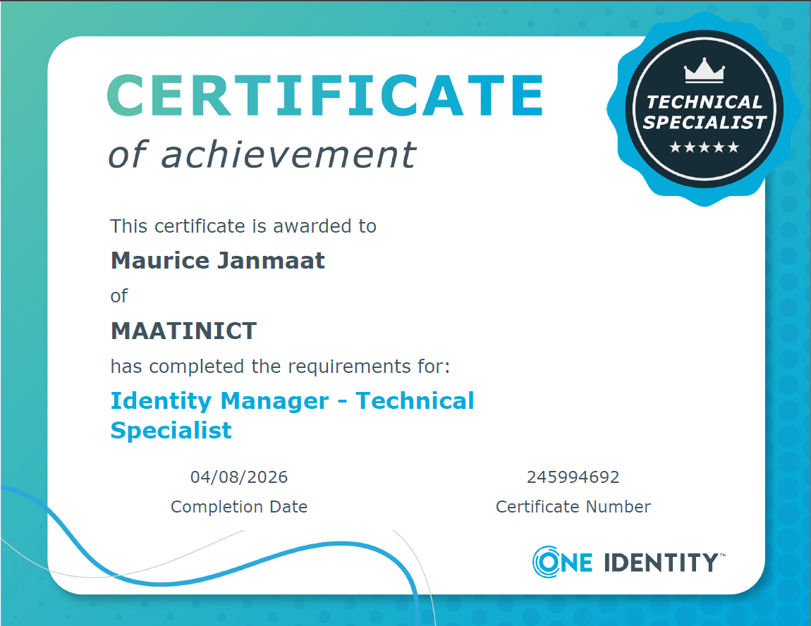One Identity Technical Specialist 2026